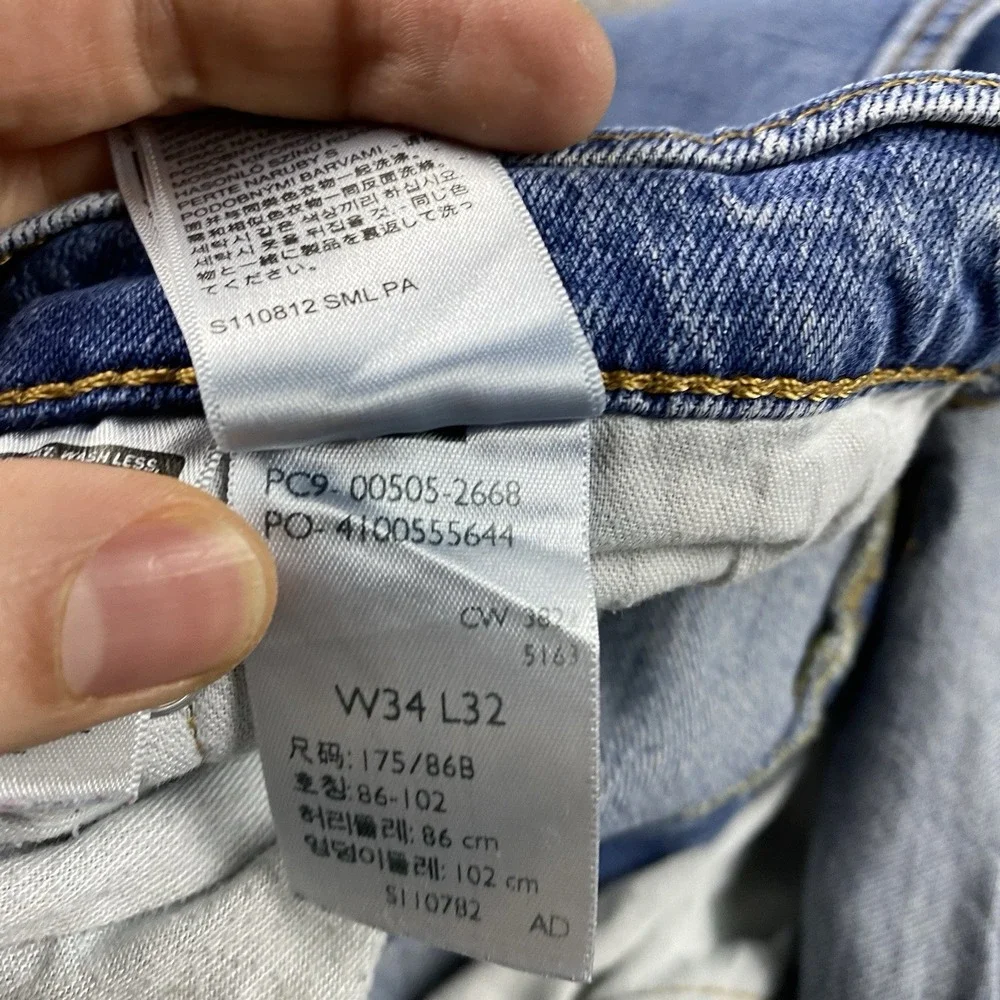 Levis 505 Straight Leg Jeans Mens 34x30 Blue Medium Wash Mid Rise‎